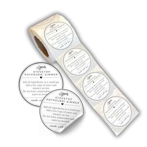 Lashicorn 250-Pack 2-Inch Round Potpourri Instruction Labels for Holiday Crafts