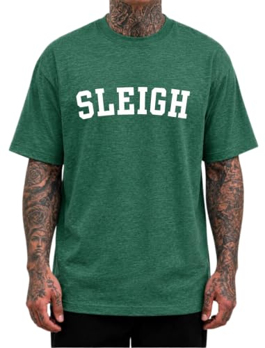 YAQPWFH Santa Christmas Shirts for Men Green 2XL X-Large – Funny Santa Top