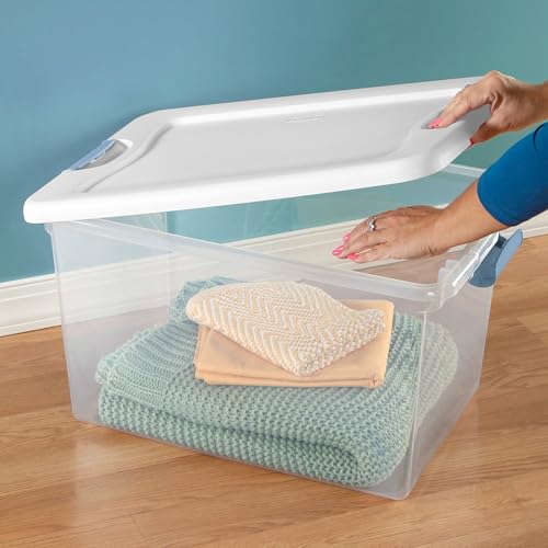64 Quart Latching Storage Box 4-Pack Heavy-Duty Plastic Containers