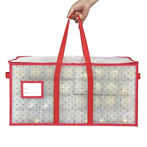 Plastic Christmas Ornament Storage Box with Trays and Dividers