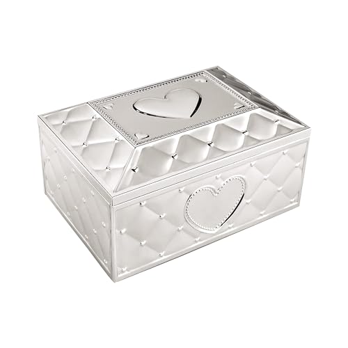 Musical Ballerina Jewelry Box with Mirror, Silverplate Keepsake Gift