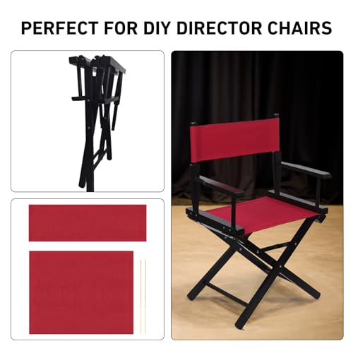 Director Chair Replacement Canvas Seat and Back Cover Set - Red