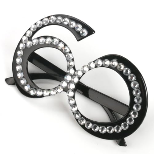 60th Birthday Party Glasses - Novelty Rhinestone Party Favors, 6 Pack