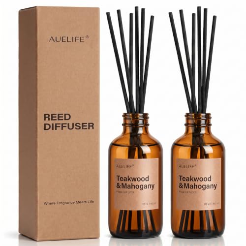 Teakwood & Mahogany Reed Diffuser Set - 2 Pack 8oz Home Fragrance