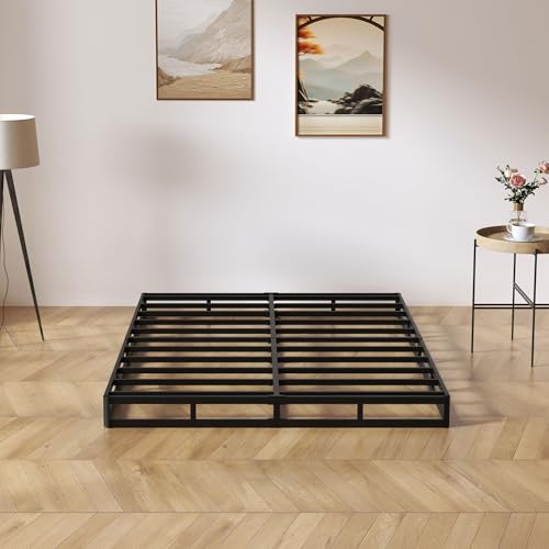 Queen Size 5-Inch Low Profile Metal Box Spring with Washable Fabric Cover