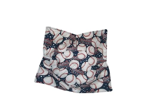 Baseball Print Reversible Microwave Bowl Cozy, 100% Cotton Hot Pad