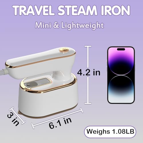Quuejenl Mini Portable Travel Steam Iron and Garment Steamer for Clothes
