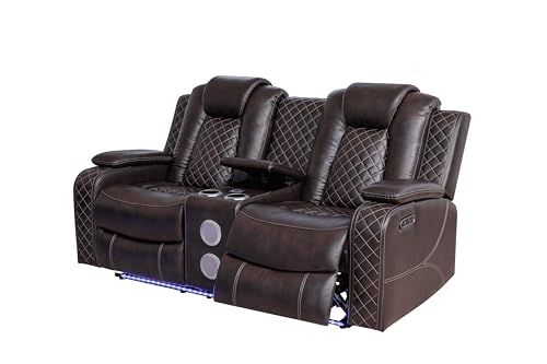 3-Piece Power Reclining Sofa Set with LED Lighting, Bluetooth & USB Charging