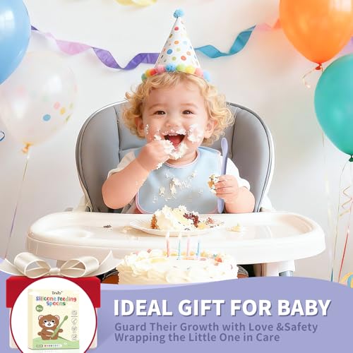8-Piece Silicone Baby Feeding Spoons Set Soft Bendable Self-Feeding Utensils