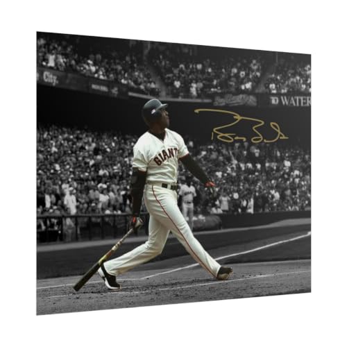 Signed Baseball Wall Art - Barry Bonds Autograph Photo, 8x10 Inch Home Decor