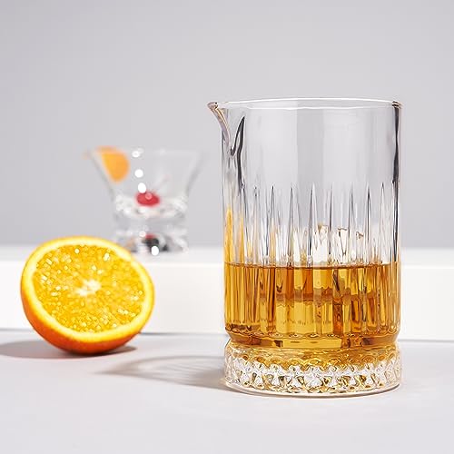 Viski Classic Pedestal Crystal Cocktail Mixing Glass 23 oz for Martinis & Old Fashioned
