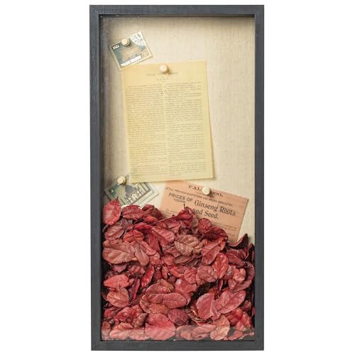 8x16 Shadow Box Display Case with Linen Back for Keepsakes and Medals