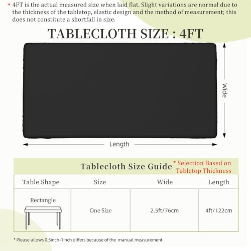 MELEYELIN White Winter Tree Fitted Christmas Tablecloth 30x48 Inches Waterproof Elastic Cover