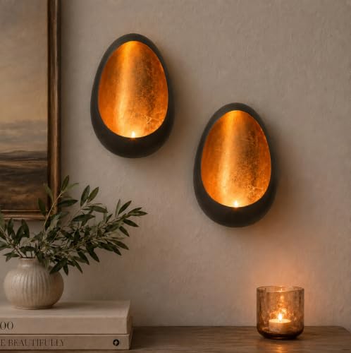 Ember Wall Candle Sconce Set - Handcrafted Tea Light Holders