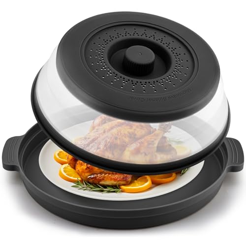 Collapsible Microwave Splatter Cover with Anti-Scald Base Plate 10.7 Inch