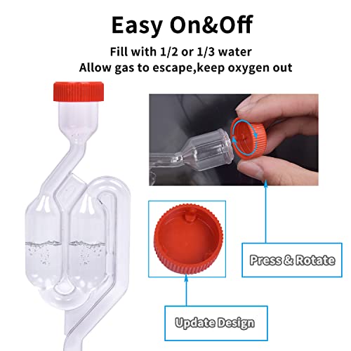 S-Shape Fermentation Airlock Kit with Stoppers and Grommets for Brewing and Pickling