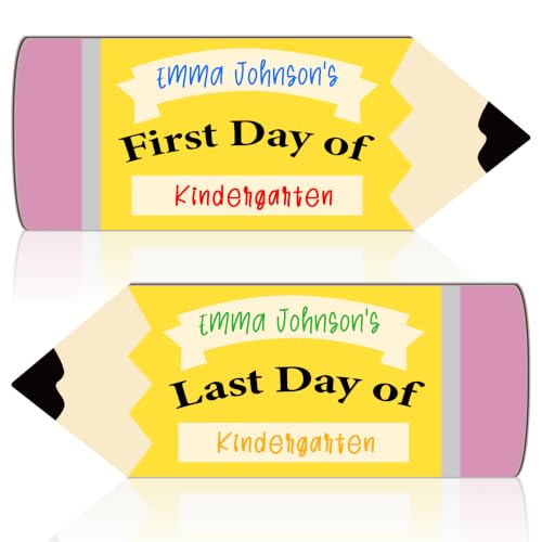 First and Last Day of School Chalkboard Sign - Pencil-Shaped Reusable Board