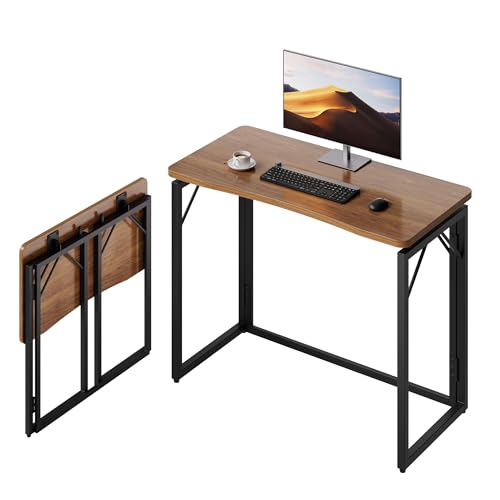 31.5" Small Folding Computer Desk - No Assembly Wooden Writing Desk