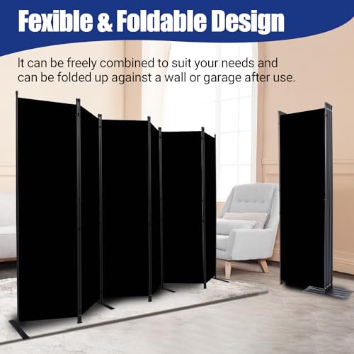 6-Panel Folding Privacy Screen, 11ft x 6ft Room Divider Partition