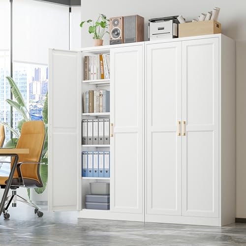 71-Inch Tall Metal Kitchen Pantry Cabinet with 4 Adjustable Shelves