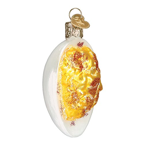 Hand-Blown Glass Deviled Egg Christmas Tree Ornament, 2.75-Inch