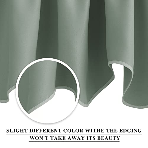 NICETOWN Scalloped Window Valance for Bedroom, Blackout Valance Curtains for Living Room, Kitchen Curtains Valances for Small Window (52x18 Inch, Sage Green, 4 Panles)