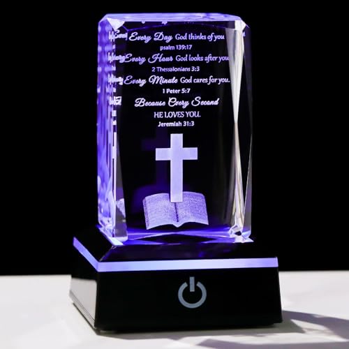 Movdyka 3D Crystal Christian Gifts for Women Men Inspirational Bible Verse - Bible Verse (Every Day)