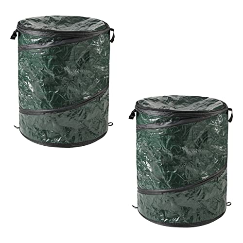 29.5-Gallon Pop-Up Outdoor Garbage Can Set of 2 Collapsible Trash Bins