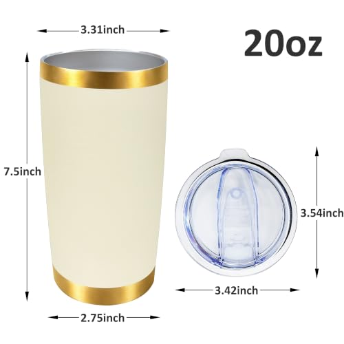20 oz Insulated Tumbler (White, 6 Pack) STELOXIA Double-Wall Stainless Steel