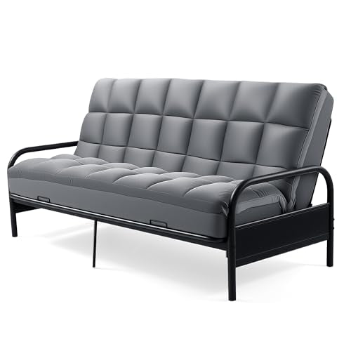 Extra Thick Fitted Futon Mattress Cover - Full Size Grey