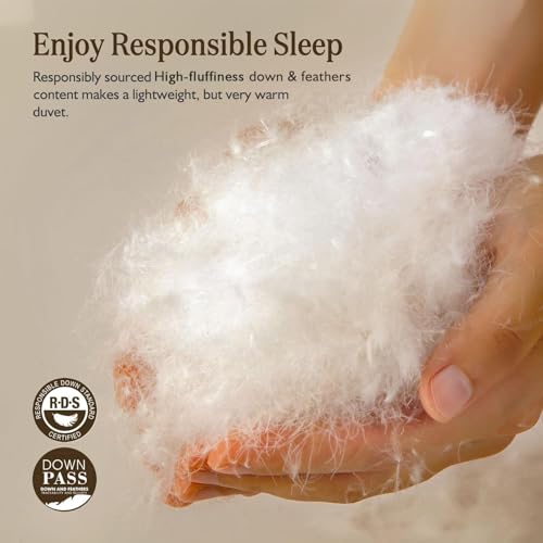 BPC Organic Feather Down Comforter - Full Size Lightweight Duvet Insert