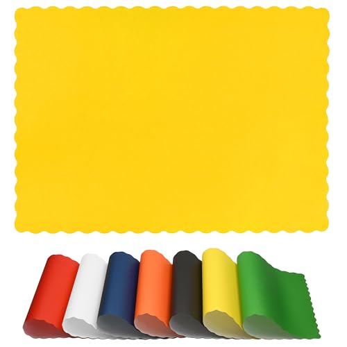 Disposable Paper Placemats 10"x14" - Scalloped Edge Table Mats, 50ct