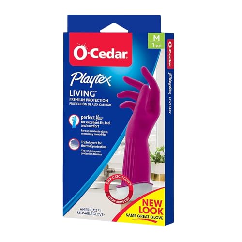PLAYTEX HandSaver Rubber Gloves, Premium Protection for Kitchen and Household Cleaning (Medium, 6 Pack)