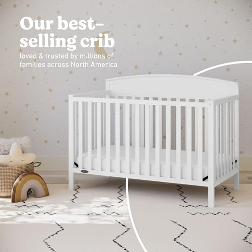 5-in-1 Convertible Wooden Baby Crib - GREENGUARD Gold Certified, White