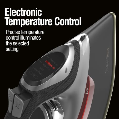 Professional Steam Iron for Clothes, Titanium Ceramic Soleplate, 1700W