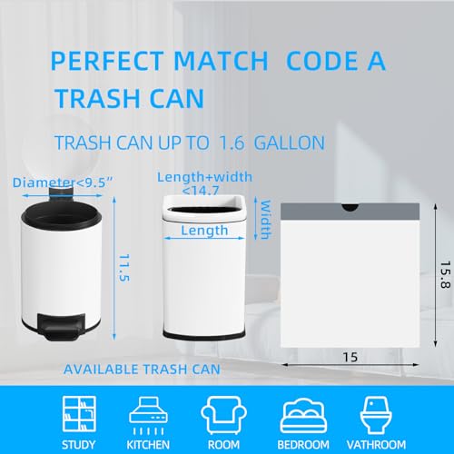 1.6 Gallon Small Drawstring Trash Bags - 120 Count White Bin Liners