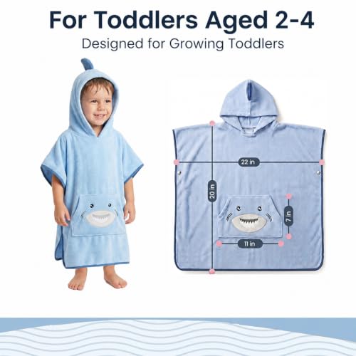 The Big Softy Toddler Hooded Towel Poncho – Quick Dry Shark Swim Cover Up