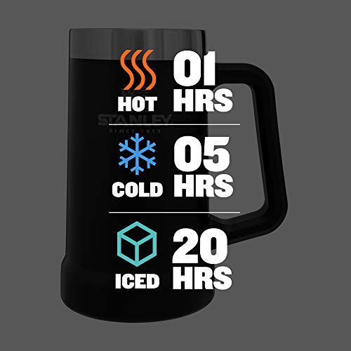 Stanley Stay-Chill 24 oz Matte Black Insulated Beer Stein - Keeps Drinks Cold