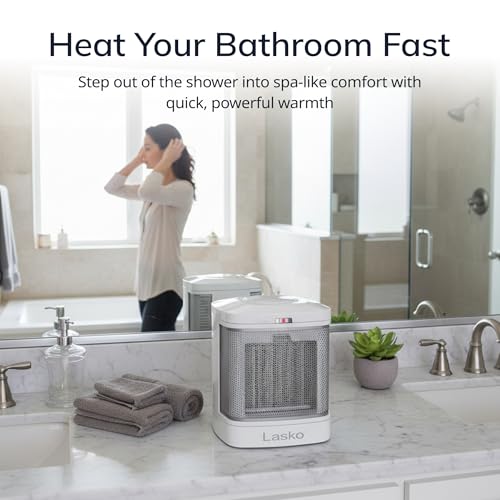 Compact Electric Ceramic Space Heater for Bathroom with ALCI Safety Plug