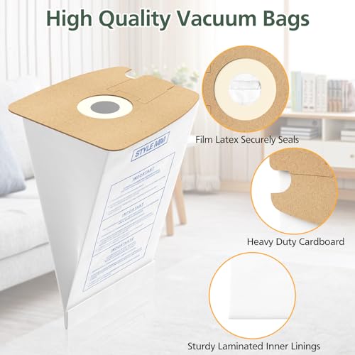 20 Pack Vacuum Bags for Eureka Mighty Mite 3670 3680 Canister Vacuums - Strong Compatibility