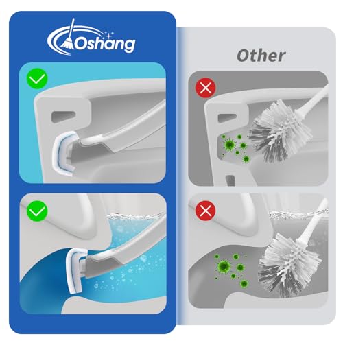 oshang Disposable Toilet Brush with Holder and 14 Refills
