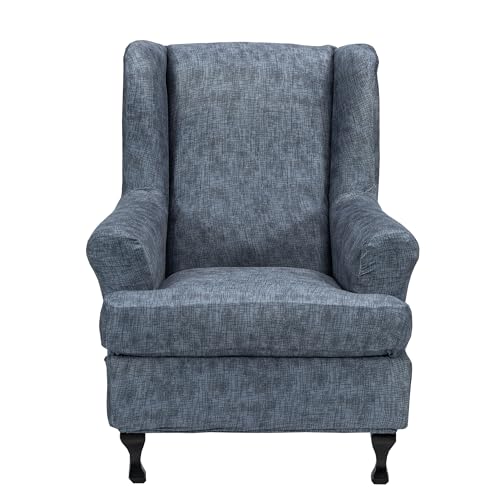 Wingback Chair Slipcovers - 2-Piece Washable Furniture Protector