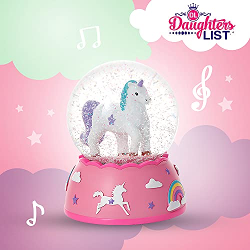 Shatterproof Unicorn Musical Snow Globe for Girls - Unbreakable Water Globe