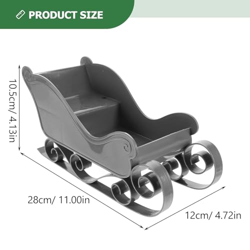 Grey Miniature Wooden Sleigh Christmas Decoration Tabletop Ornament