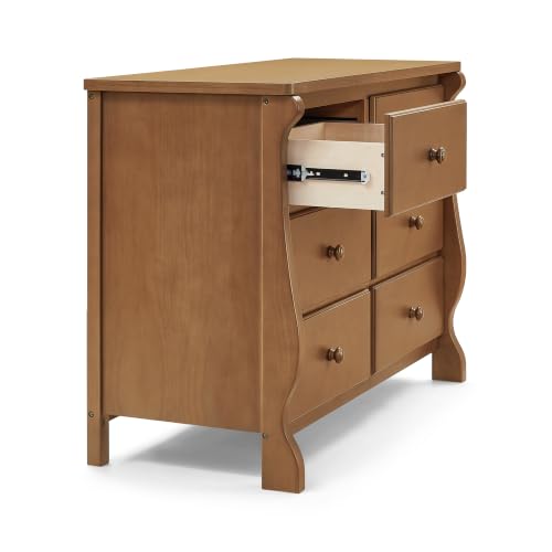 6-Drawer Nursery Dresser with Safety Interlocking Drawers, Chestnut