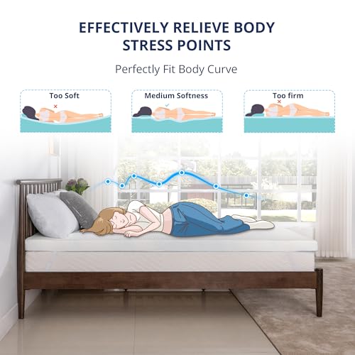 3-Inch Twin Memory Foam Mattress Topper with Cooling Gel