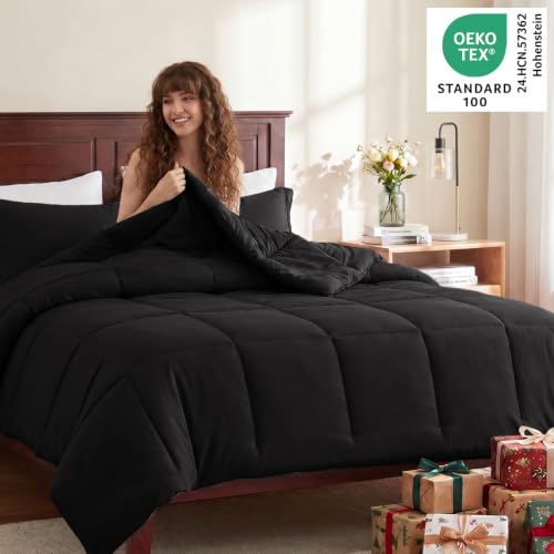 Queen Comforter Set - 3-Piece Box-Stitched Down Alternative Bedding