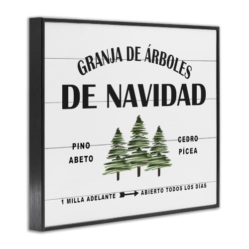 Granja De Arboles De Navidad Christmas Tree Forest Framed Art 11x14 Black