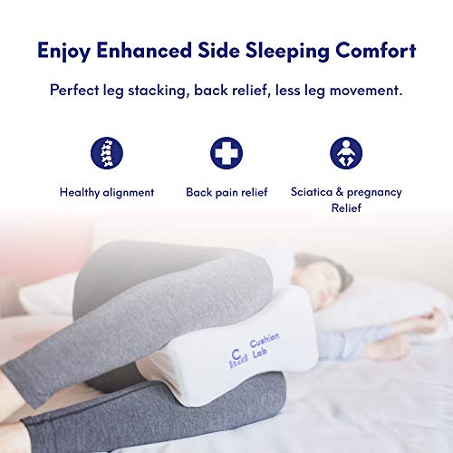 Extra Support Orthopedic Knee Pillow for Side Sleepers - Large Memory Foam Leg Pillow for Back Pain Relief