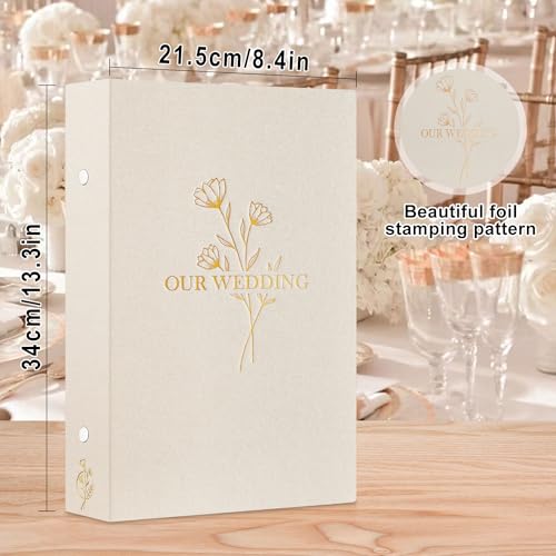 Large Linen Wedding Photo Album for 300 4x6 Horizontal Photos, Beige